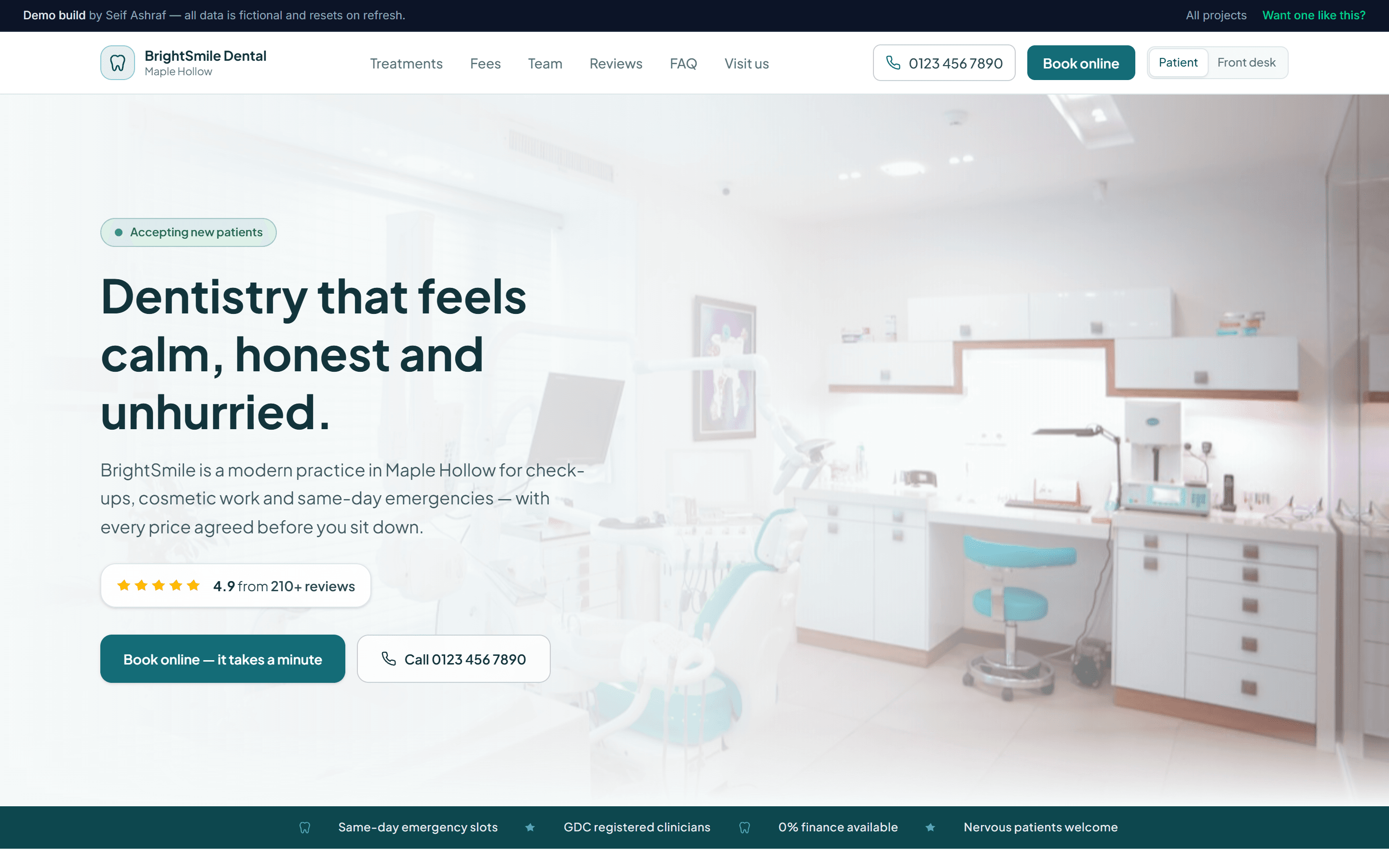 Screenshot of Dental Clinic Management System