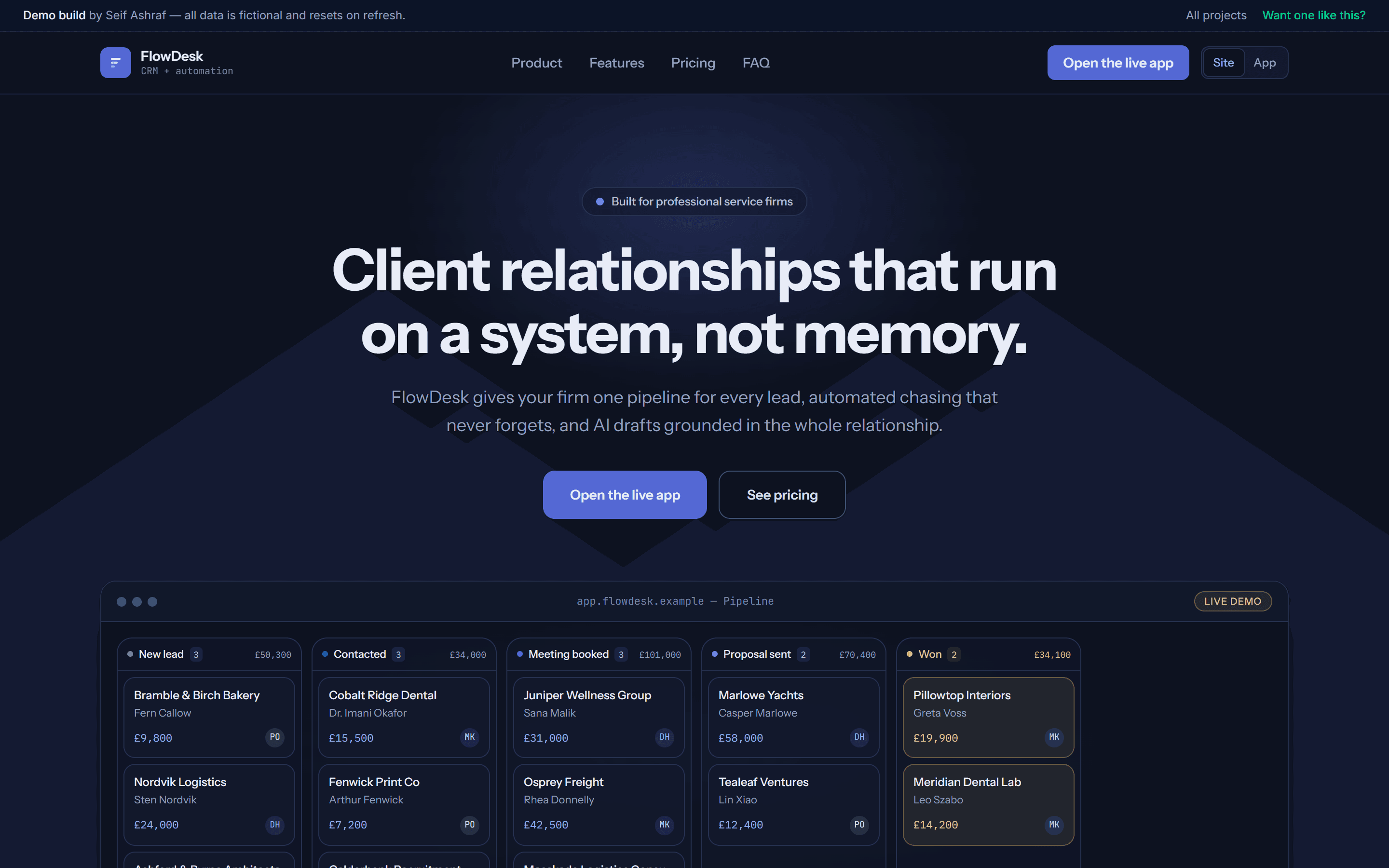 Screenshot of Business CRM + Automation Platform